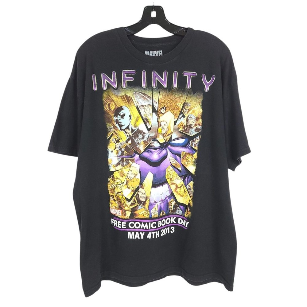 Marvel Infinity T Shirt Sz XL Free Comic Book Day May 4th 2013 Black Mad Engine